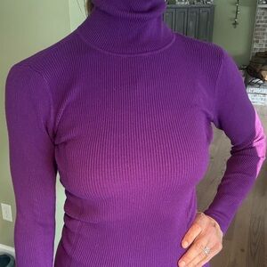 White House Black Market Vibrant Purple Turtleneck Sweater